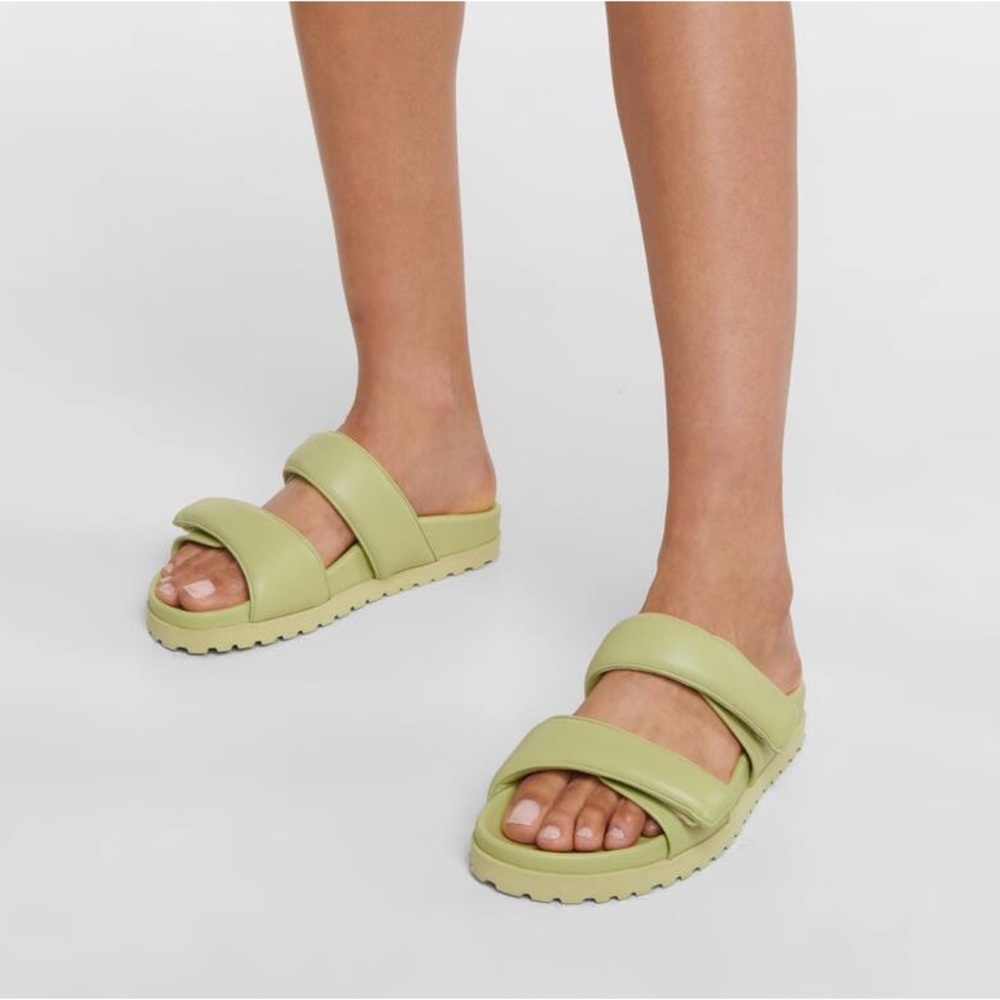 GIA x Pernille Teisbaek Perni 11 Leather Puff Sandals Green 38.5
